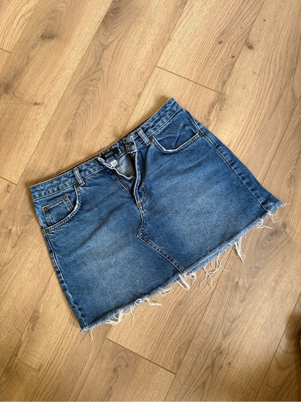 UO Distressed Blue Denim Mini Skirt